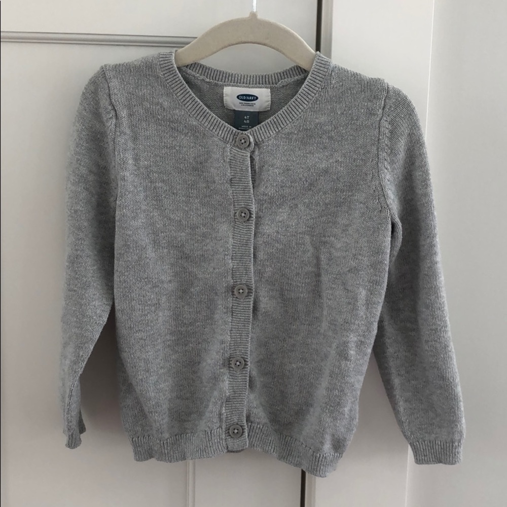 Light gray cardigan sweater